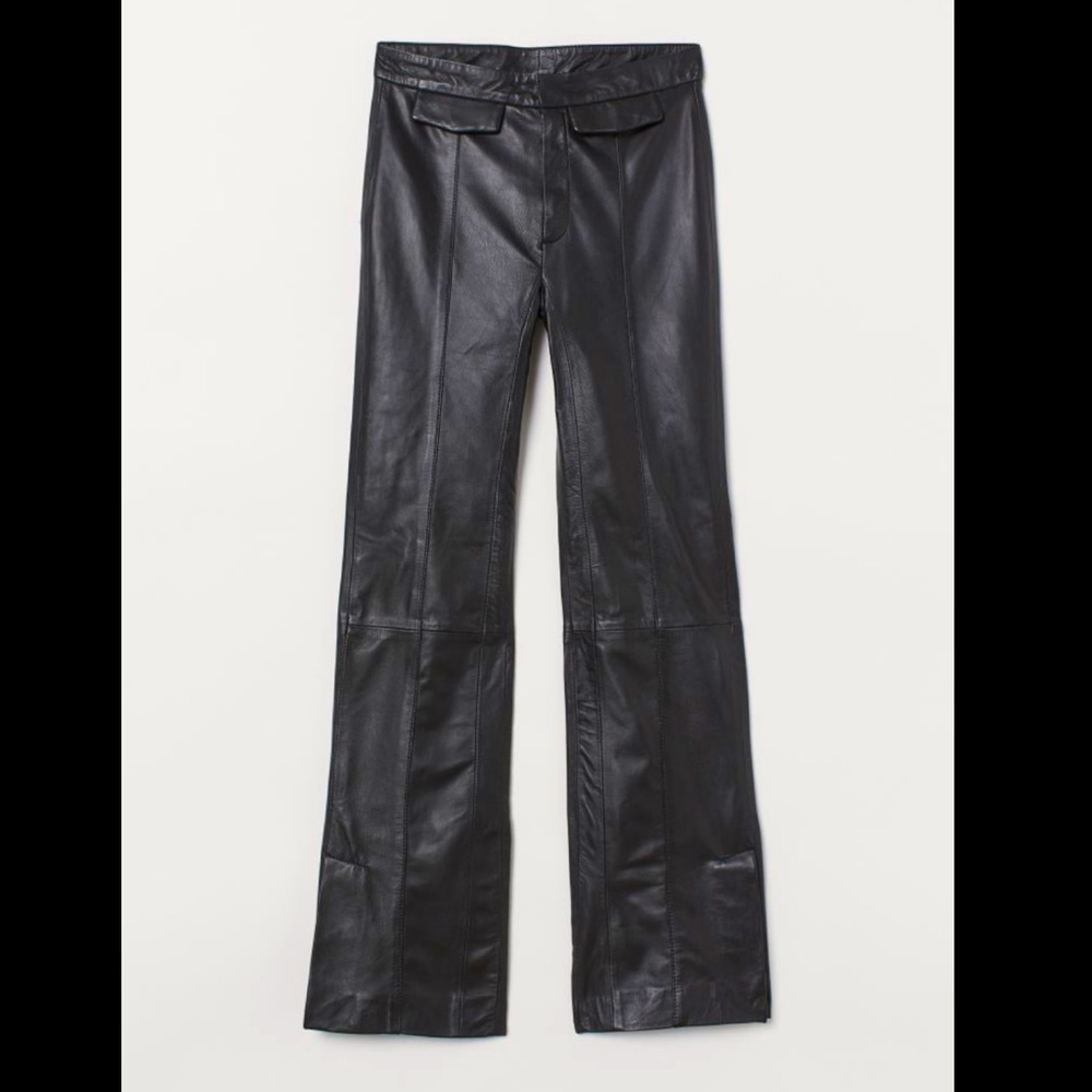 H&M Real Genuine Leather Fitted Pants